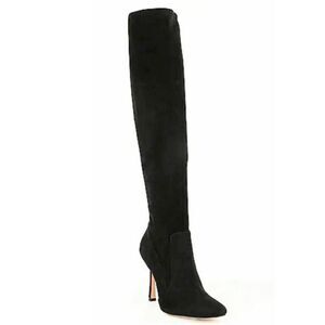 GIANNI BINI Makaye Black Suede Knee High Boot Size 7M